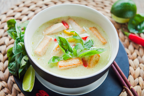 Zelené kari s tofu